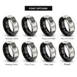 font options for inside engraving on black & gray flag toss rings