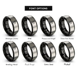 font options for inside engraving on black & gray flag toss rings