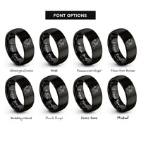 font options for inside engraving on black flag toss rings