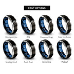 font options for inside engraving on black & blue & grey flag zulu rings