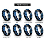 font options for inside engraving on blue & gray flag zulu rings