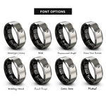 font options for inside engraving on black & gray flam quarter note rings