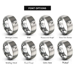 font options for inside engraving on silver flam quarter note rings