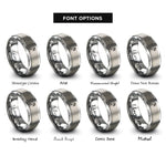 font options for inside engraving on silver flam quarter note rings