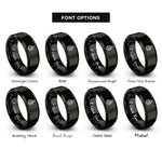 font options for inside engraving on black flame rings