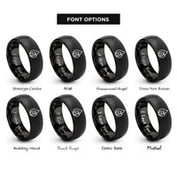 font options for inside engraving on black flame rings
