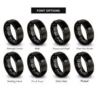 font options for inside engraving on black flame cross rings