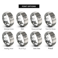 font options for inside engraving on silver flame cross rings