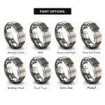 font options for inside engraving on silver flame cross rings