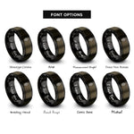 font options for inside engraving on gunmetal & black flame cross rings