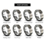 font options for inside engraving on grey flame rings