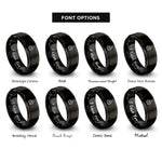 font options for inside engraving on black flame icon rings