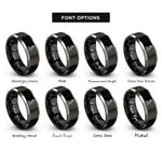 font options for inside engraving on black & gray flamenco dancer rings