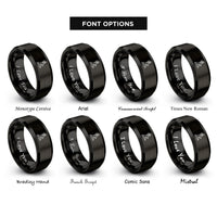 font options for inside engraving on black flamenco dancer rings