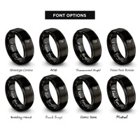 font options for inside engraving on black flamenco guitar rose rings