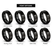 font options for inside engraving on black flamenco guitar rose rings