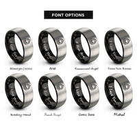 font options for inside engraving on black & grey flaming skull rings