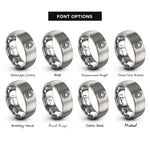 font options for inside engraving on gray flaming skull rings