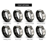 font options for inside engraving on black & grey flaming sword rings