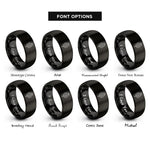 font options for inside engraving on black flaming sword rings