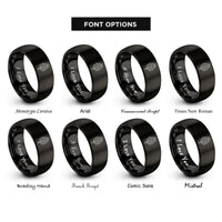 font options for inside engraving on black flaming sword rings