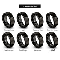 font options for inside engraving on black flaming sword rings