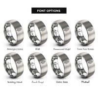font options for inside engraving on silver flaming sword rings