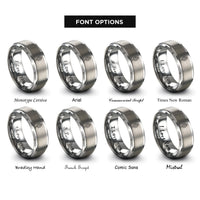 font options for inside engraving on gray flaming sword rings