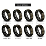 font options for inside engraving on gunmetal & black flaming sword rings