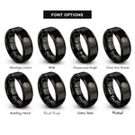 font options for inside engraving on black flaming wheel rings