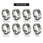 font options for inside engraving on grey flaming wheel rings