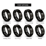 font options for inside engraving on black flammable rings
