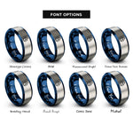 font options for inside engraving on blue & silver flammable rings