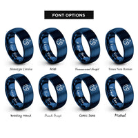 font options for inside engraving on blue flammable rings