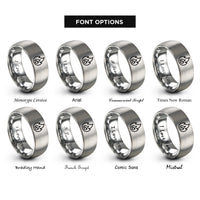 font options for inside engraving on silver flammable rings