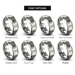 font options for inside engraving on silver flammable rings