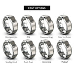 font options for inside engraving on gray flammable rings