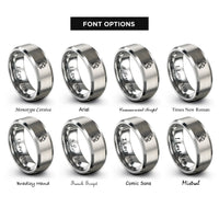 font options for inside engraving on gray flammable rings