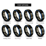font options for inside engraving on gunmetal & blue flammable rings