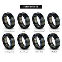 font options for inside engraving on gunmetal & blue flammable rings