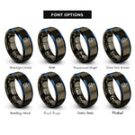 font options for inside engraving on gunmetal & blue flammable rings