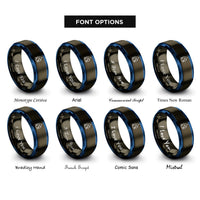font options for inside engraving on gunmetal & blue flammable rings