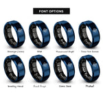 font options for inside engraving on black & blue flammable hazard rings
