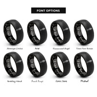 font options for inside engraving on black flare stick rings