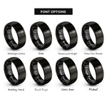 font options for inside engraving on black flare stick rings