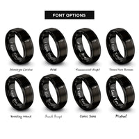 font options for inside engraving on black flare stick rings