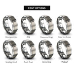 font options for inside engraving on grey flare stick rings