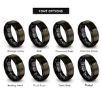 font options for inside engraving on gunmetal & black flare stick rings