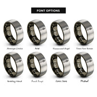font options for inside engraving on gunmetal & grey flare stick rings