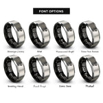 font options for inside engraving on black & silver flash speedlight rings